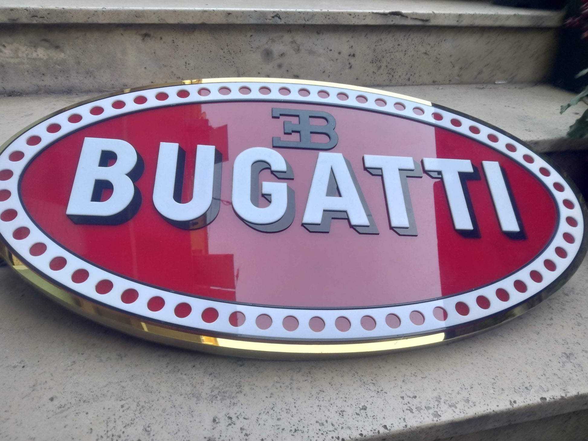 Bugatti Wall Sign Metal Automotive Decor for Garage and Man Cave