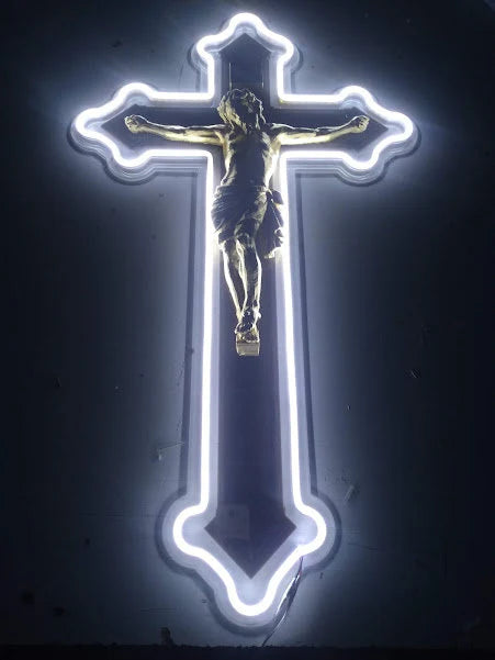 Custom Cross Neon Sign LED Wall Decor for Home, Church, and Prayer Room