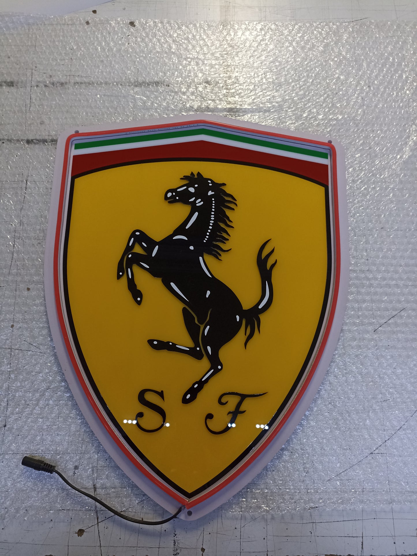 Ferrari Neon Wall Sign LED Automotive Decor for Garage and Man Cave