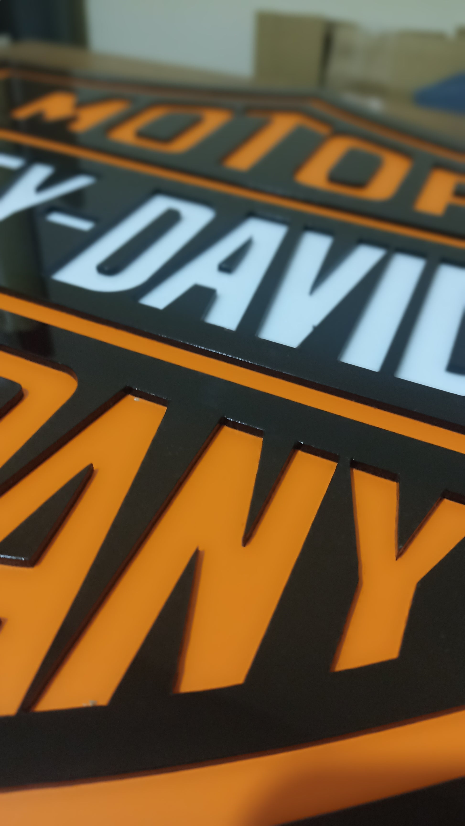 Harley Davidson LED logo wall sign made of 3mm acrylic for garage and interior decor
